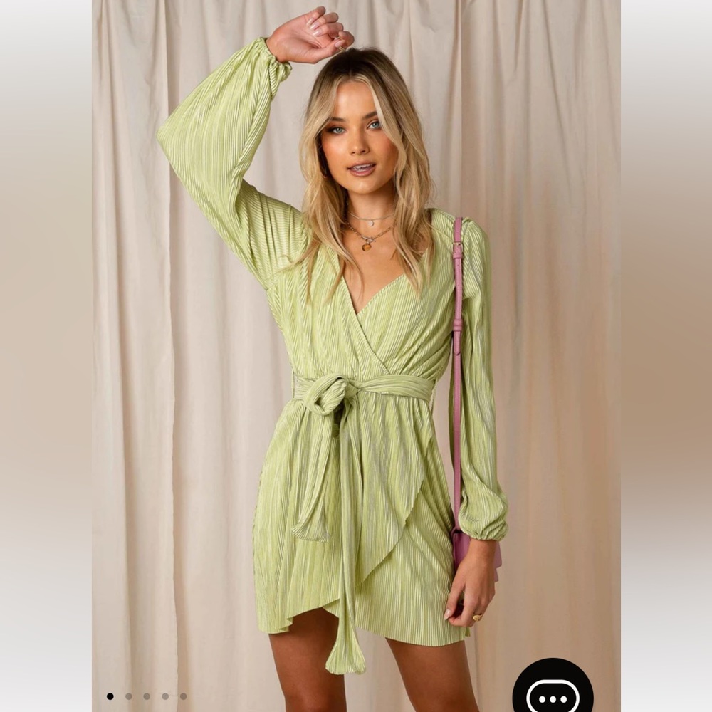 PepperMayo Green Wrap Dress